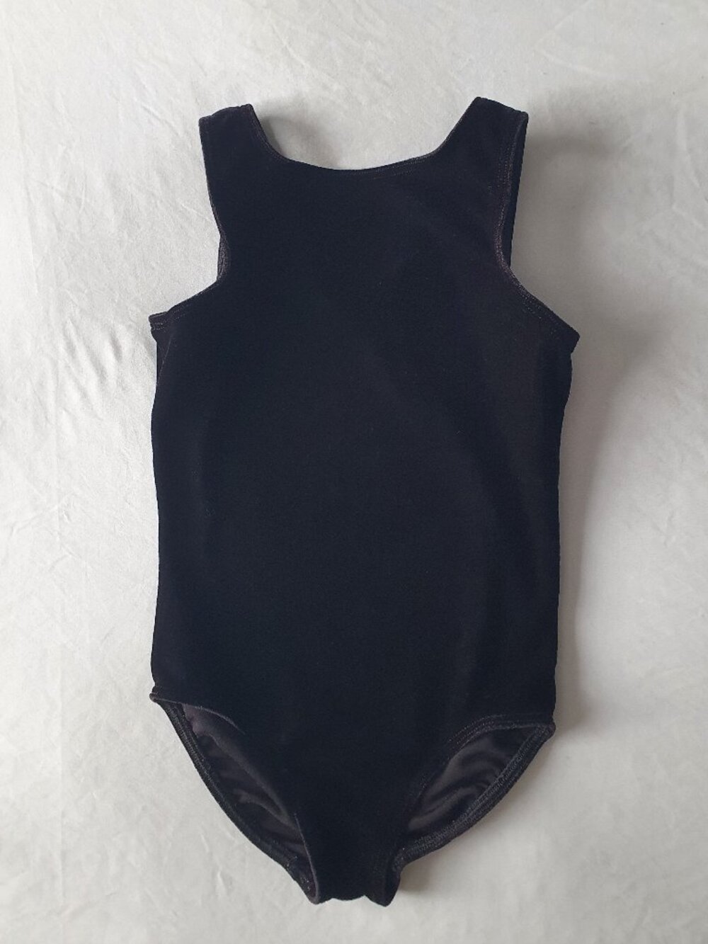 Danskin Girls Black Velvet Tank Leotard - Size Small (4-6)